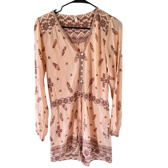 Spell & the Gypsy Bohemian Feather Skull Print Romper - Picture 8 of 9